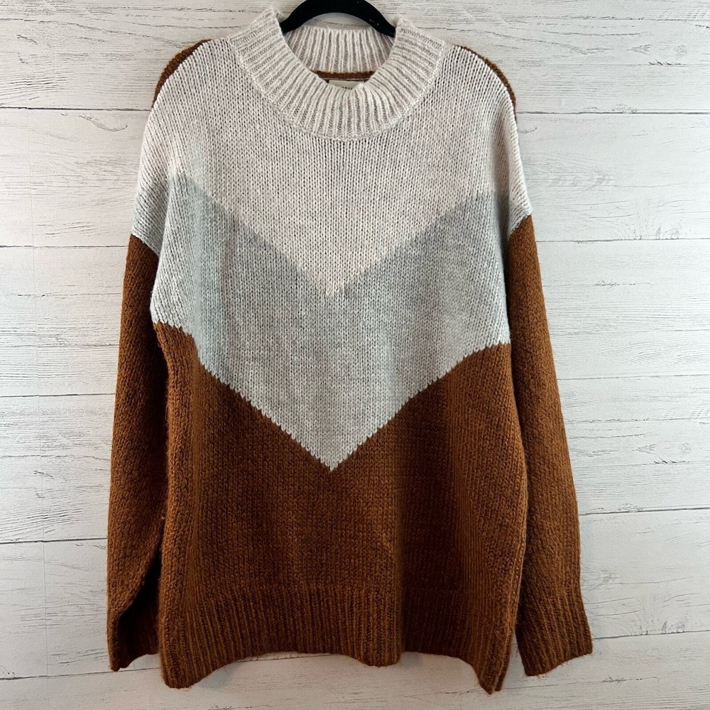 Silverflint Neutral Mock Neck Pullover Sweater Size L